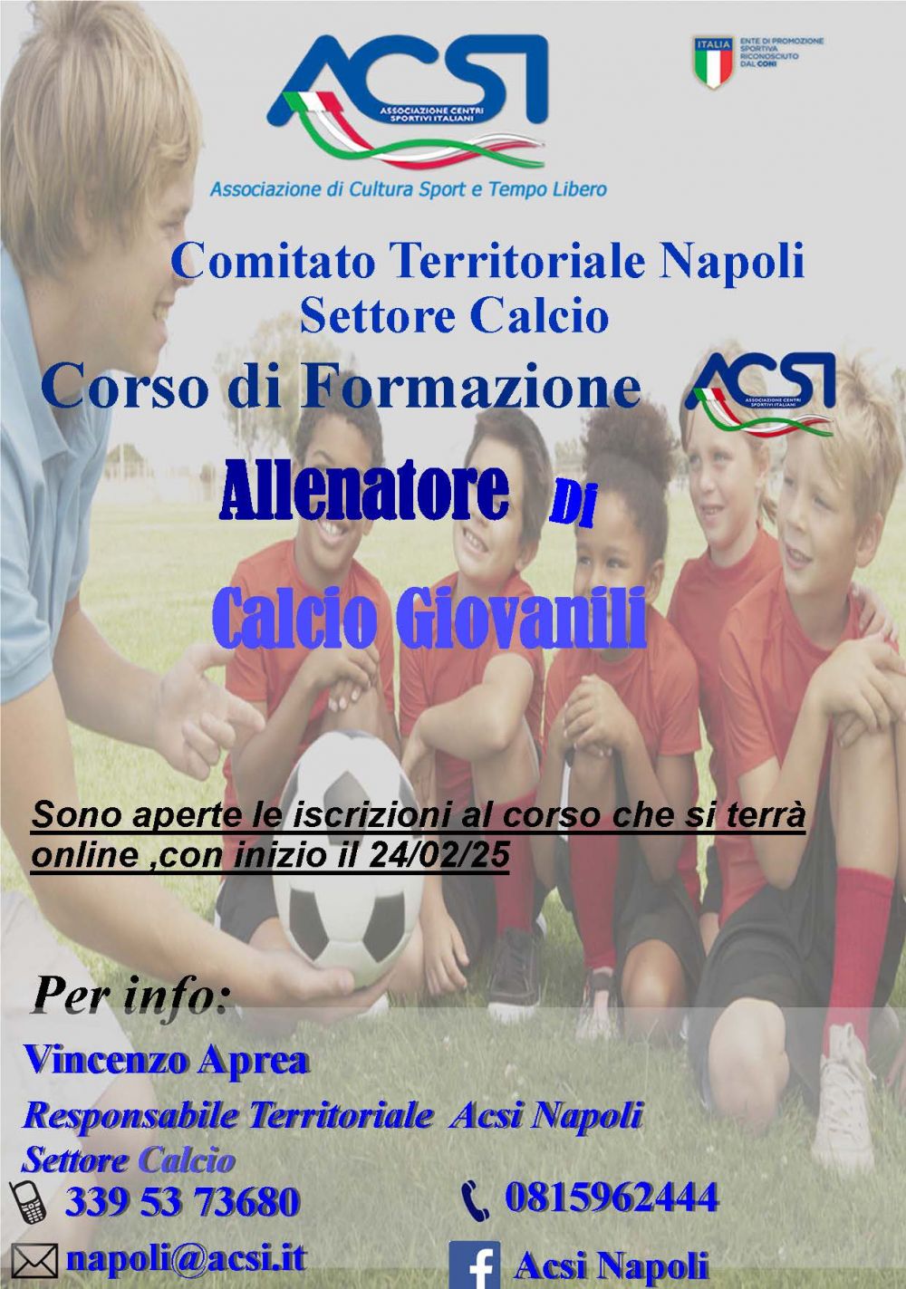 Corso di formazione: allenatore di calcio giovanili